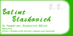 balint blaskovich business card